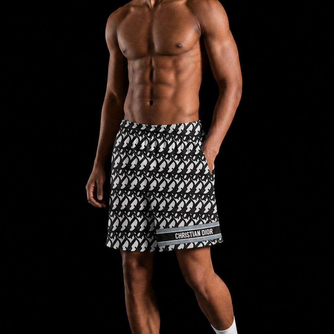 LETTERED X DECO MESH SHORTS