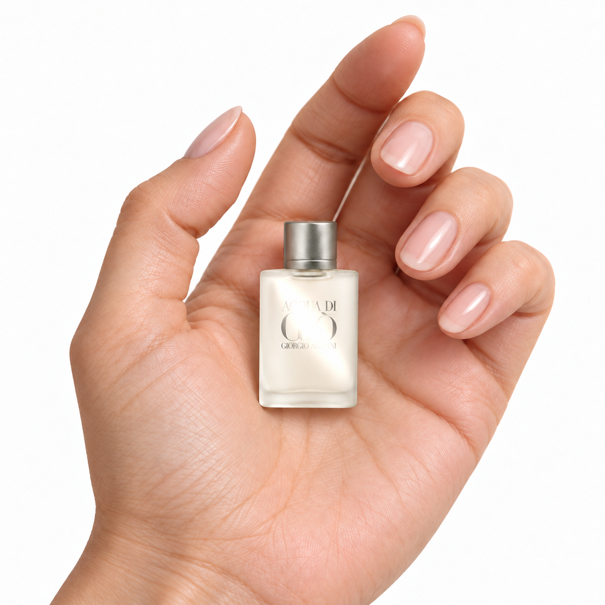 Salt & Citrus 5ml miniature resting in a palm on white
