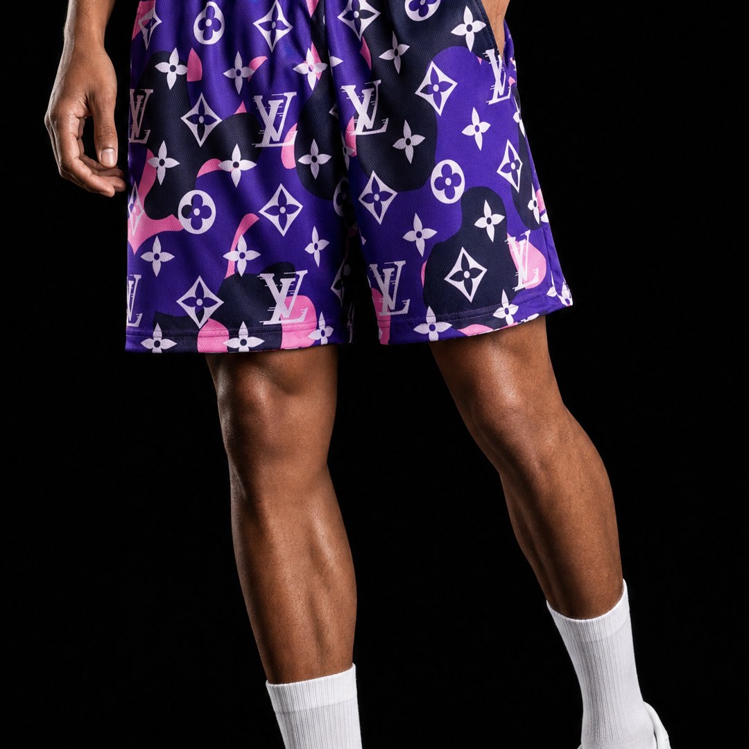 PURPLE X PINK MONO MESH SHORTS