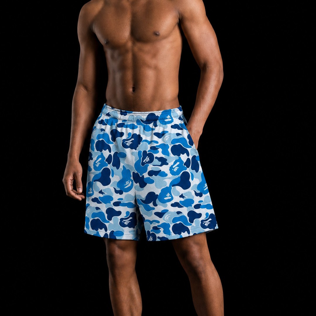 Blue X Jungle Mesh Shorts — AURA SUPPLY