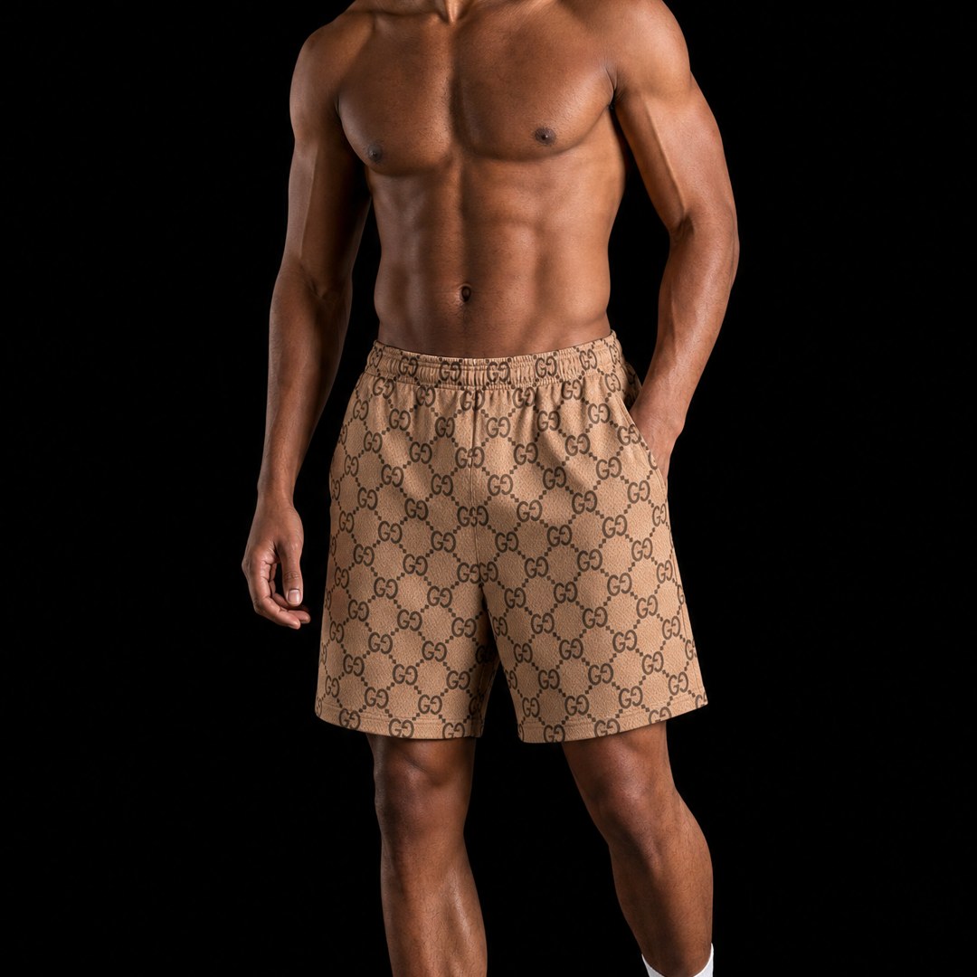 BROWN LINK MESH SHORTS