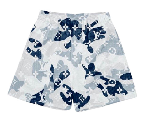 BLUE X BLACK JUNGLE CAMO MESH SHORTS