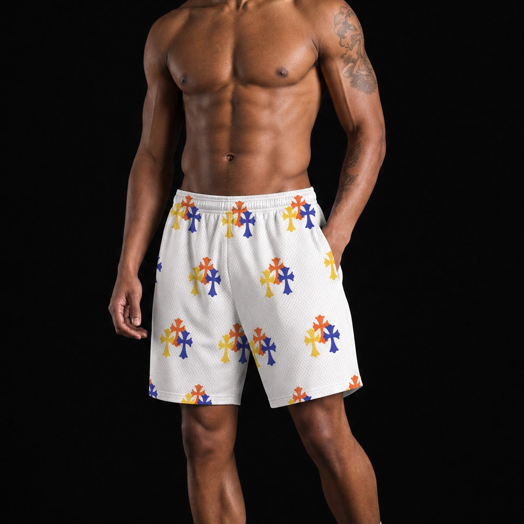 COLORED CREST MESH SHORTS