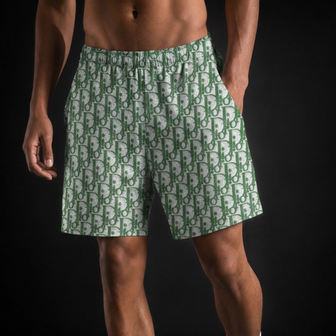 GREEN DECO MESH SHORTS