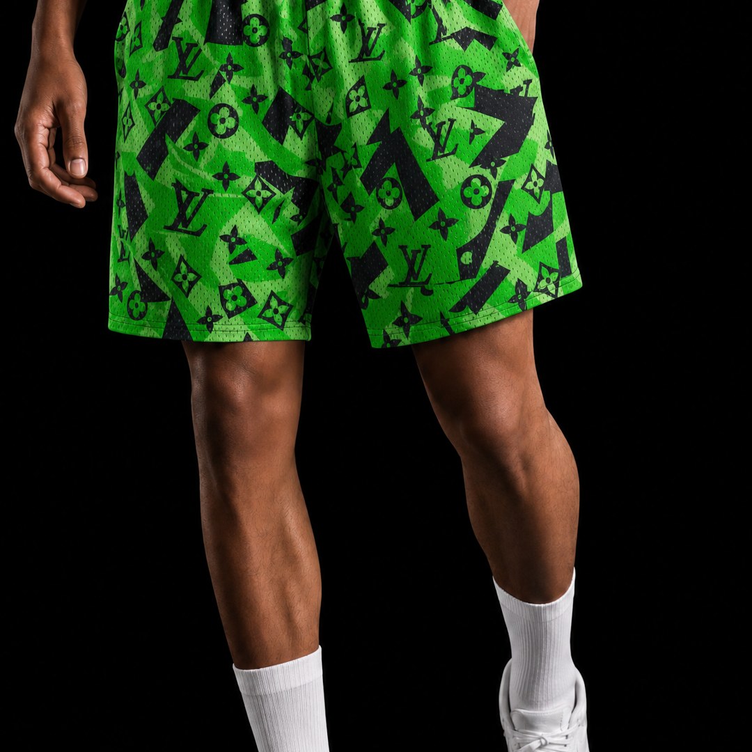 GREEN OUT MONO MESH SHORTS