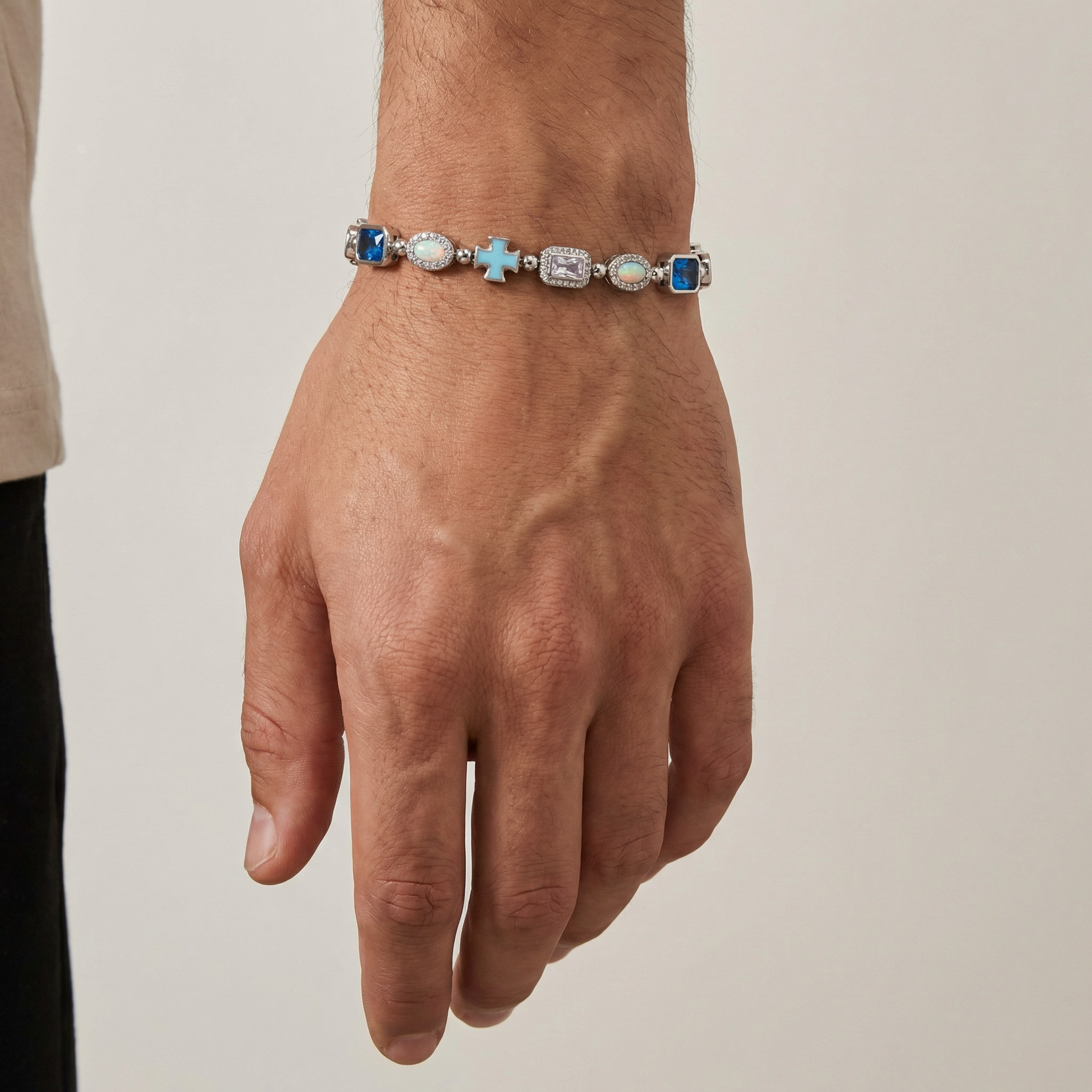 Cross & Opal Bracelet — AURA SUPPLY