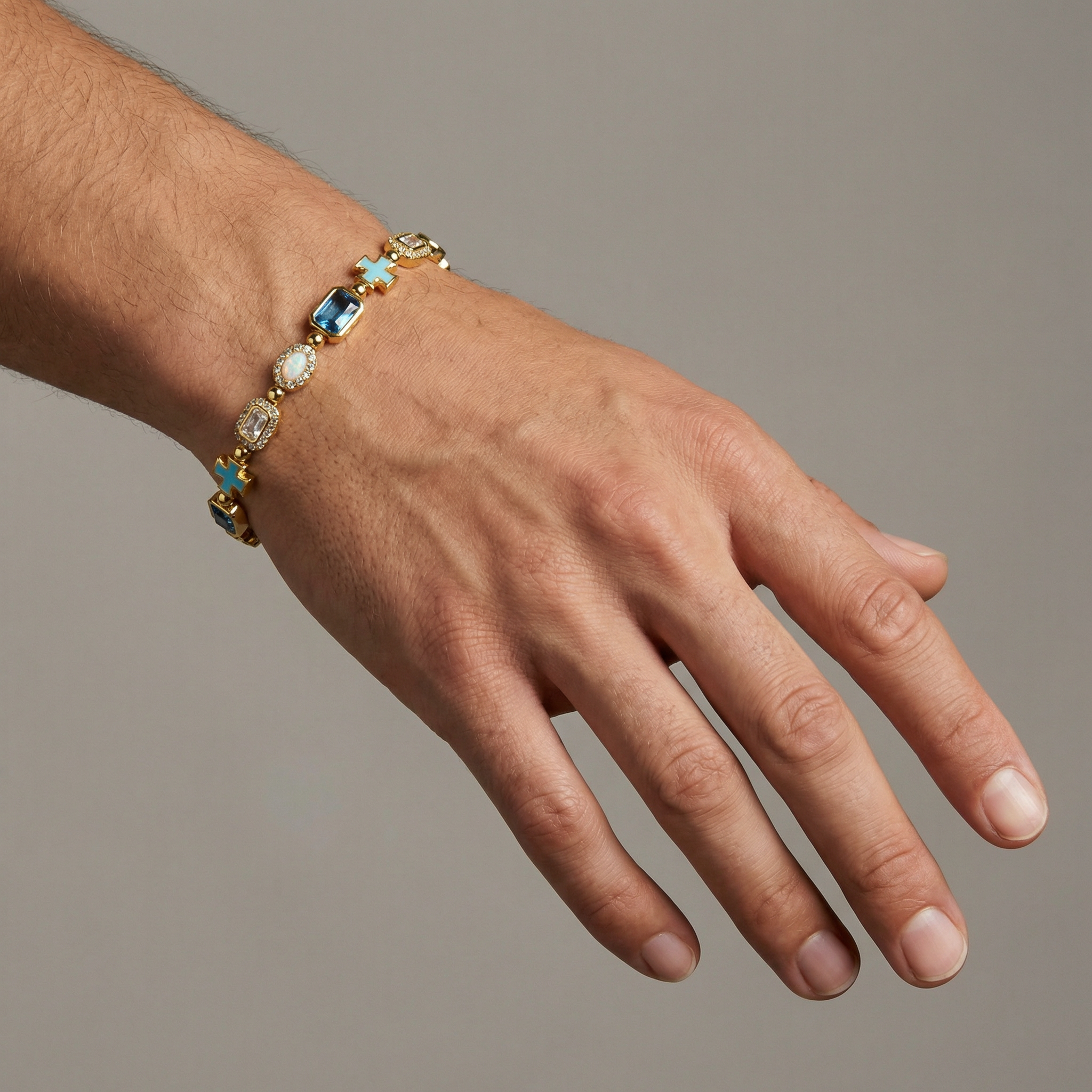 Cross & Opal Bracelet — AURA SUPPLY