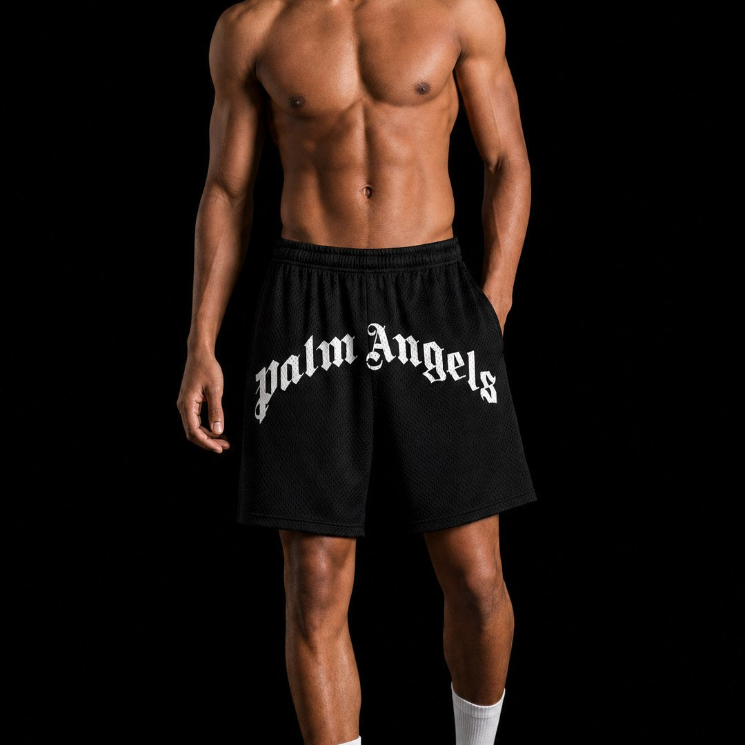 Palms Lettered Mesh Shorts — AURA SUPPLY