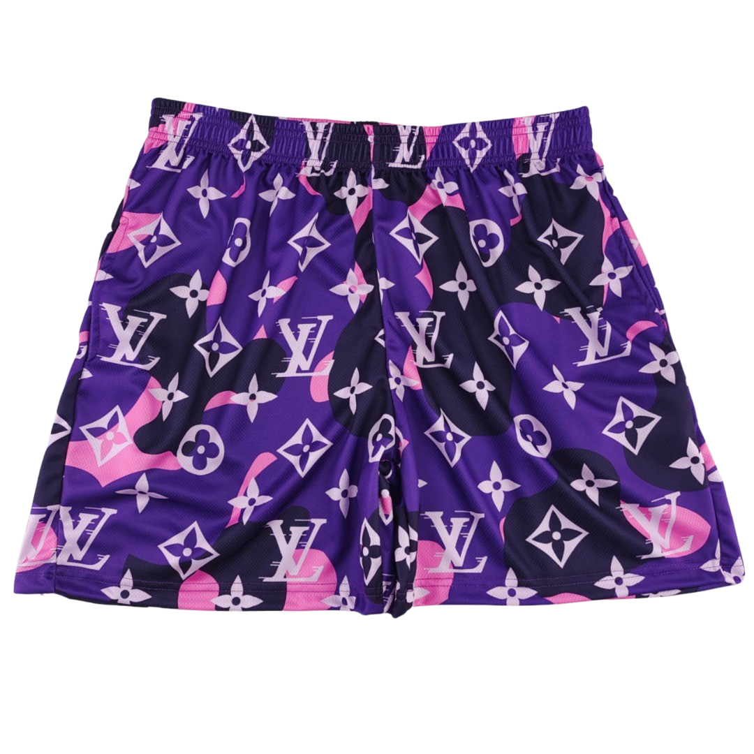 PURPLE X PINK MONO MESH SHORTS