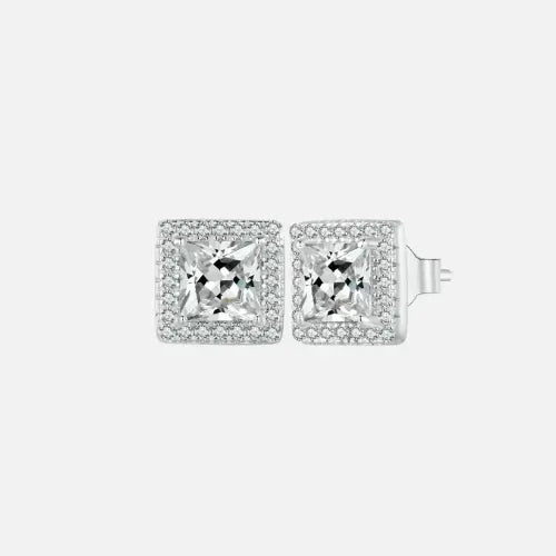 Iced Square Stud Earrings