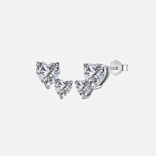Iced Double Heart Earrings