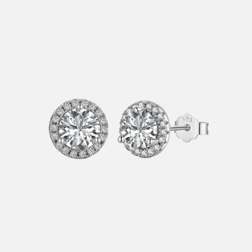 Iced Circle Stud Earrings