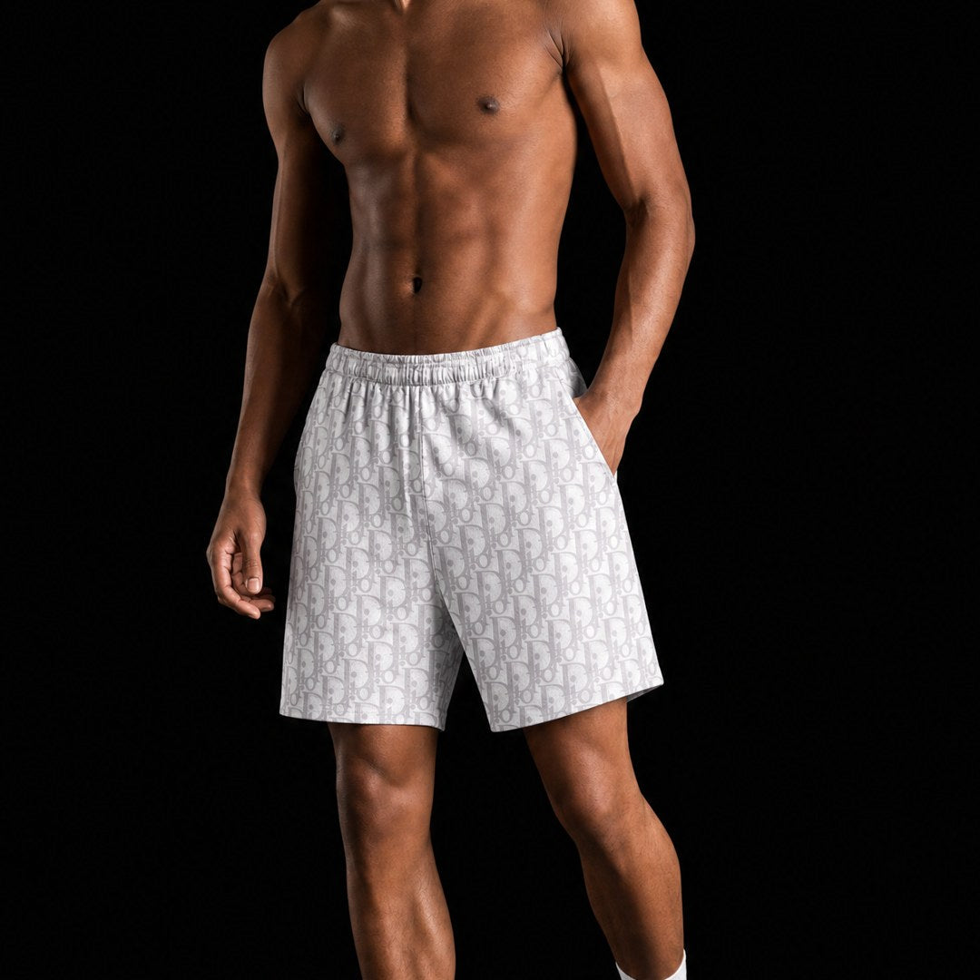 WHITE X GREY DECO MESH SHORTS