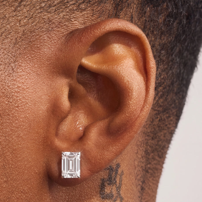 Moissanite Baguette Stud Earrings